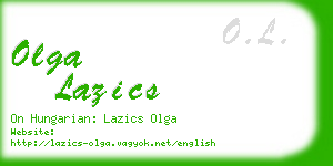 olga lazics business card